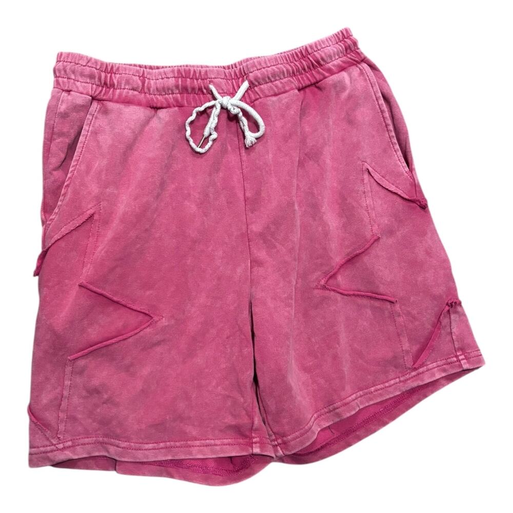 ROMWE Pink Star Sweat Shorts Size S